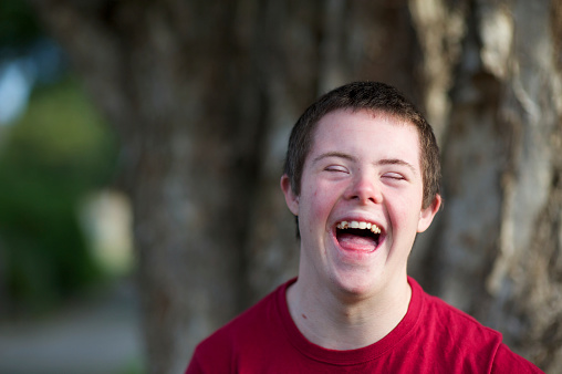 Young man with intellectual developmental disability